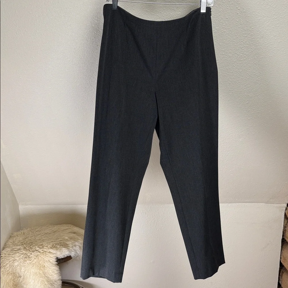 TALBOTS PETITE Gray ‘No Waistband ‘ Side Zip Trousers. Size 12P